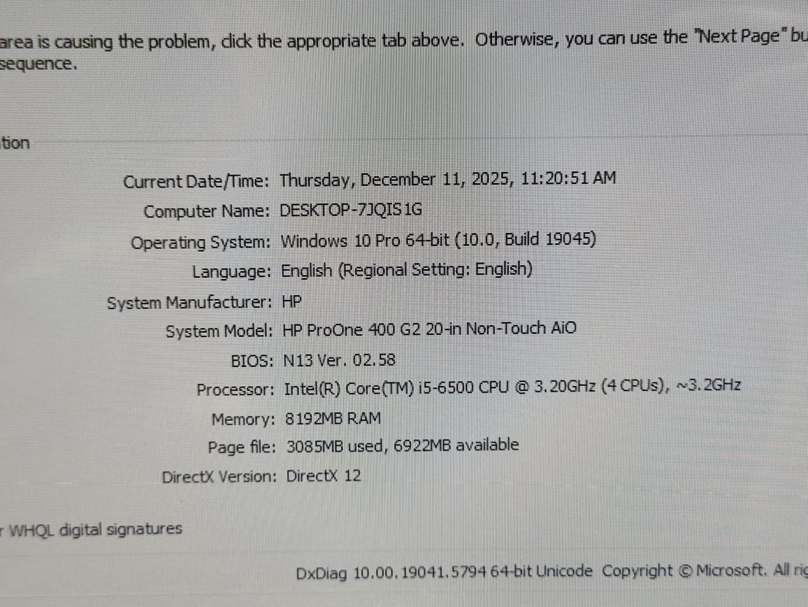 Cpu All in One Hp Pro One 400 G2